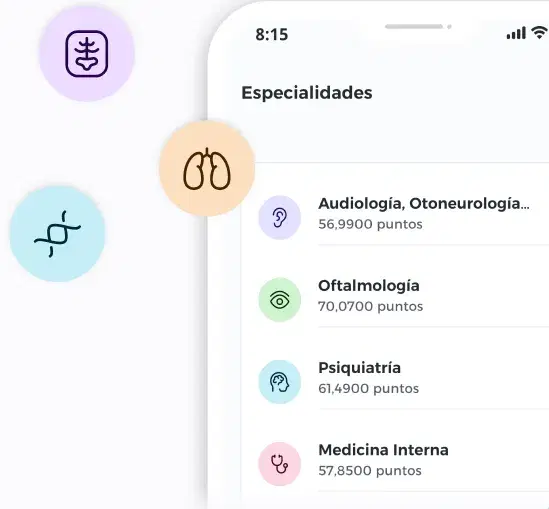 Práctica por especialidad médica en EXARMI